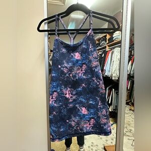 Women's Blue and Pink Strappy Top